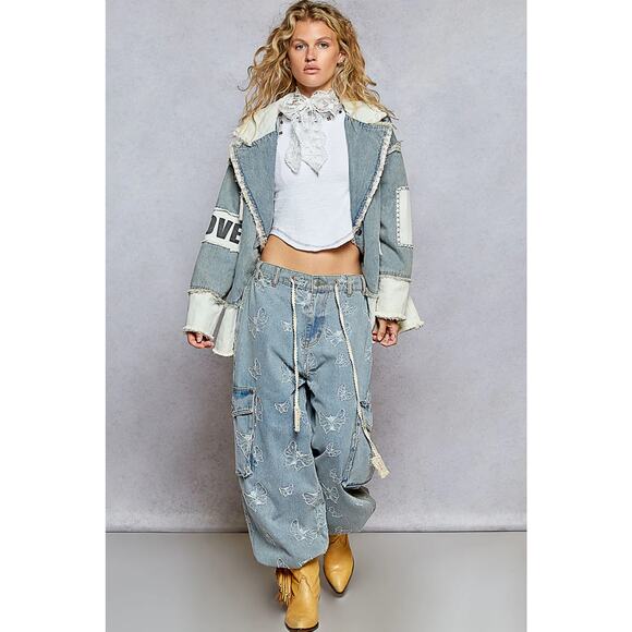 "Cartwright" Quilted Love Heart Denim Jacket - Picture 2 of 4